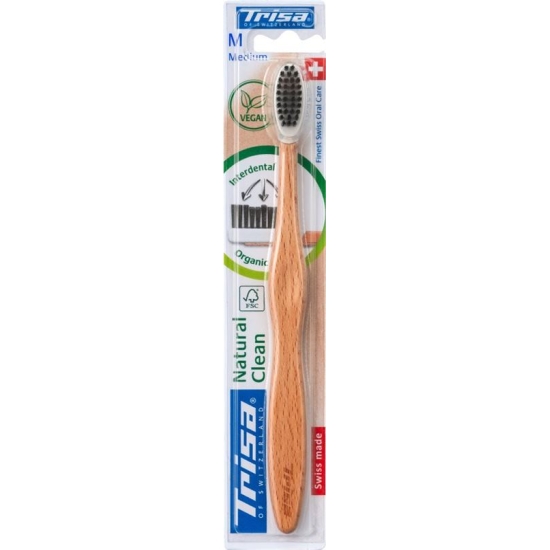Trisa Natural Clean Wooden Toothbrush Medium buy online