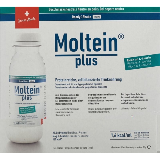 Moltein Plus Ready2shake Geschmacksneutr 6 Flasche 38g buy online