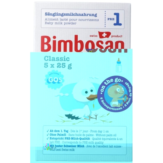 Bimbosan Classic 1 Infant Milk Travel Portion 5x 25 buy online