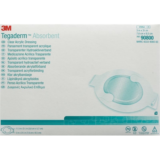 3M Tegaderm Absorb Wundverband 7.6x9.5cm 5 Stück buy online