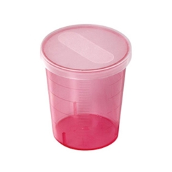 Wiegand Medibecher 25ml Rot Waschbar 50 Stück
