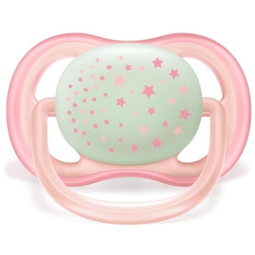 Avent Philips ultra pacifier air 0-6m Night Girl stars / cat