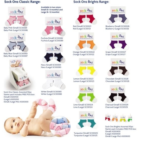 Sock ons ​​white baby 6-12M 1 pair