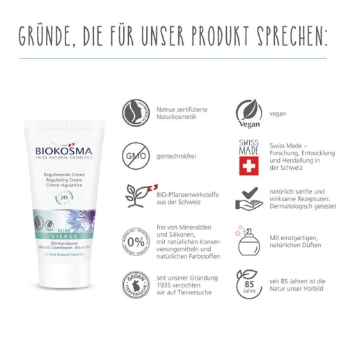 Biokosma Basic Pure regulating 24h Cream 50 ml