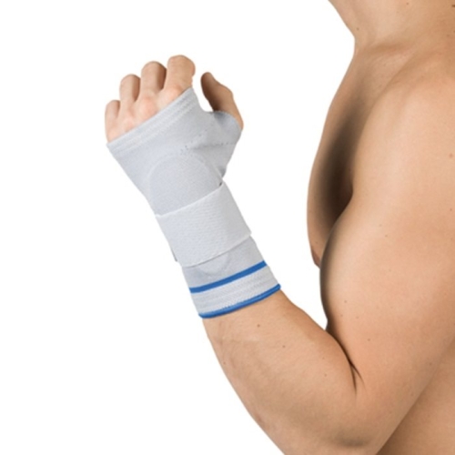 Bilasto Pro Manu major Handgelenkbandage XS left gray with rail silicon pads Velcro