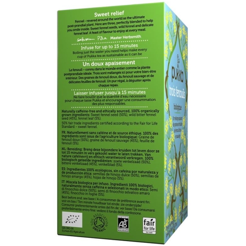 Pukka Trois Fenouils Thé bio Btl 20 pcs