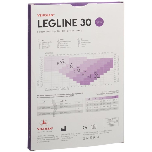 Venosan Legline 30 A-T XL black 1 pair