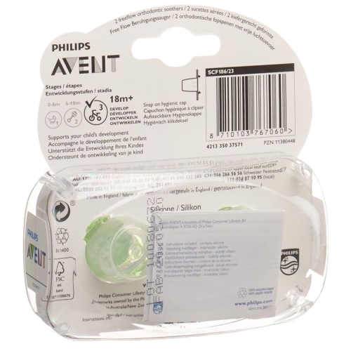 Avent Philips soother unisex 18M + green