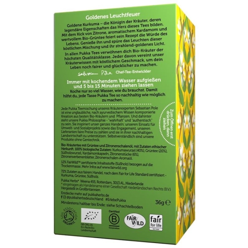 Pukka Turmeric Golden Bio Btl 20 pcs