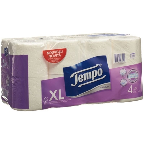 Tempo toilet paper Premium white 4lagig 110 sheets of 16 pieces