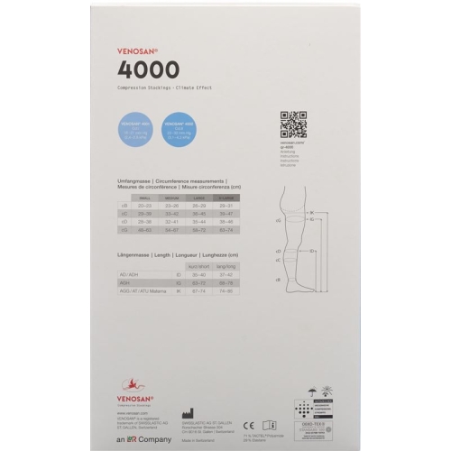 Venosan 4002 A-tu Kkl2 S short gender black 1 pair buy online