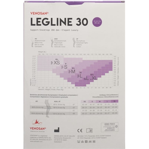 Venosan Legline 30 A-T XL black 1 pair