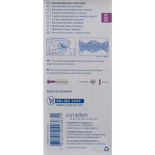Curaprox CPS 406 perio plus 5 interdental brush + holder