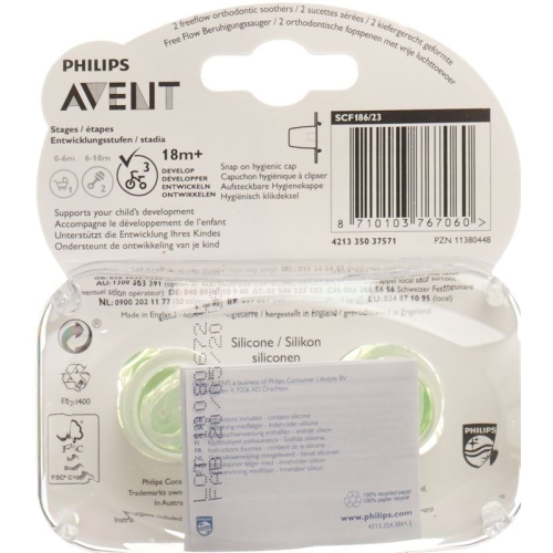 Avent Philips soother unisex 18M + green