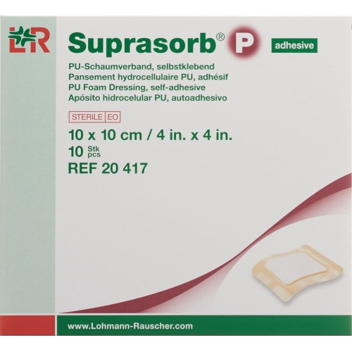 Suprasorb P Schaumverband 10x10cm Adhesive 10 Stück buy online