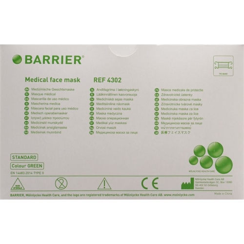 Barrier OP Masken Basic Grün Typ II Binden 50 Stück buy online