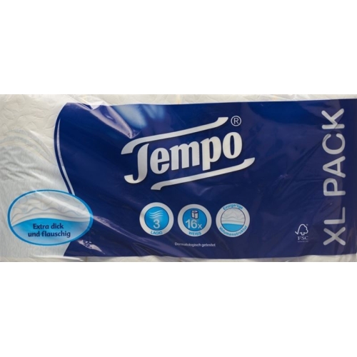Tempo toilet paper Classic white 3-ply 150 sheets of 16 pieces