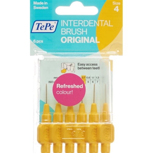 TePe Interdental Brush 0.7mm yellow Blist 6 pcs