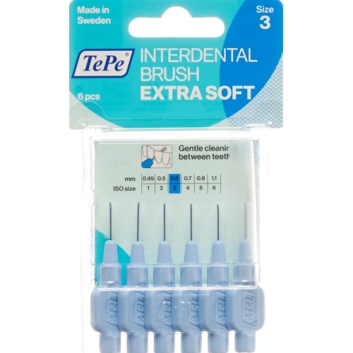 TePe interdental brush 0.60mm x-soft blue Blist 6 pcs
