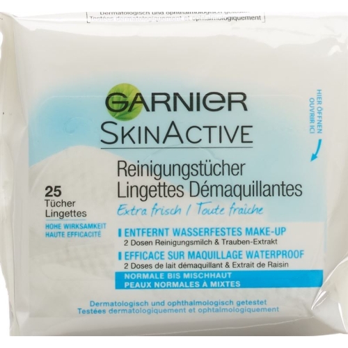 Garnier Skin Naturals cleaning cloths for normale- to combination skin 25 pcs