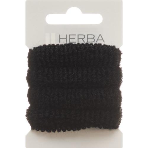 Herba hair tie 4cm frottée black 4 pcs