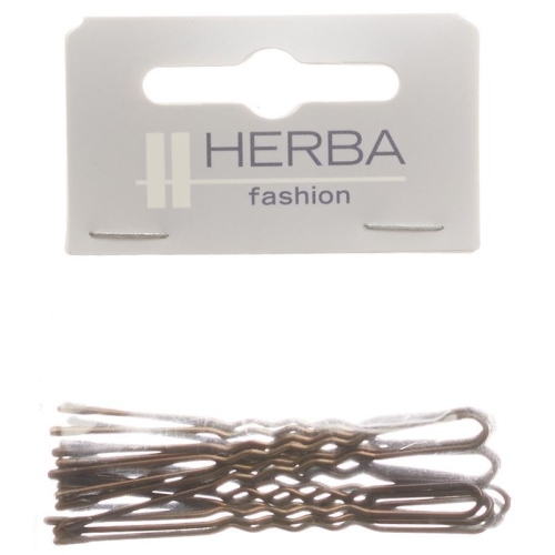 Herba hairpins 6.5cm brown 12 pcs