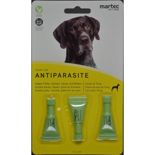 martec PET CARE Drop on antiparasite dog + 15kg 3 x 2 ml