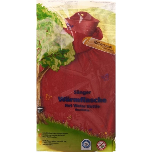 SINGER hot water bottle 2l fleece cover red