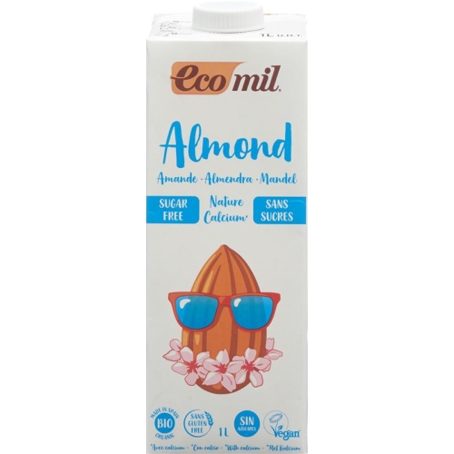 ECOMIL Almond drink with calcium lt without sugar 1