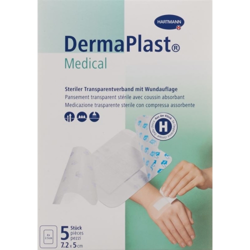 Dermaplast Medical transparent dressing 7.2x5cm 5 pieces