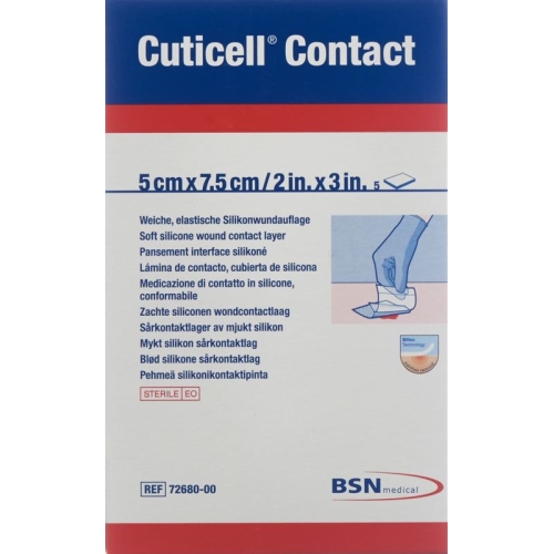 Contact Cuticell silicone dressing 5x7.5cm 5 pcs