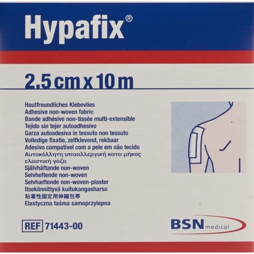 Hypafix adhesive fleece 2.5cmx10m role