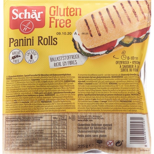 Schär Panini Rolls gluten free 225 g