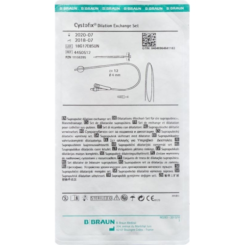 Cystofix dilatation change cutlery CH12 40cm straight