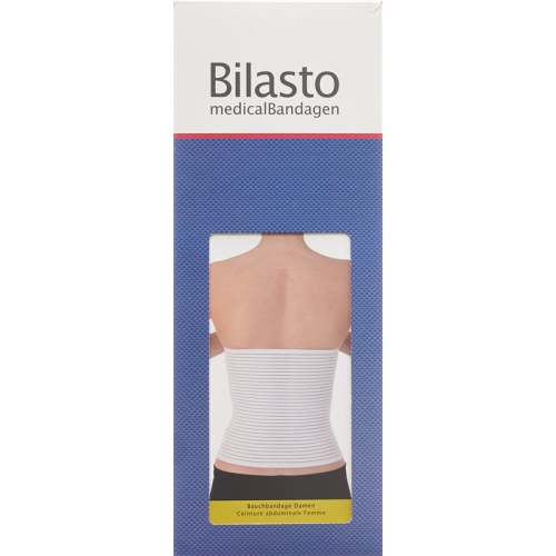 Bilasto abdominal bandage Ladies L White with Micro-Velcro