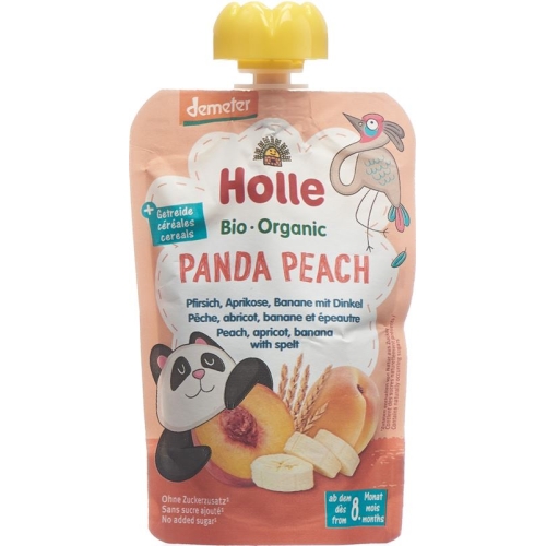 Holle Panda Peach - Pouchy peach apricot and banana with Spelled 100 g