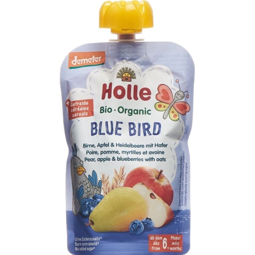 Holle Bluebird - Pouchy pear apple & blueberry oat 100 g