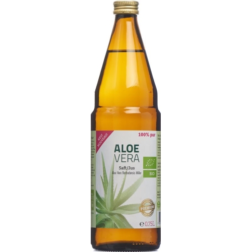 Aloe Vera Juice Organic 100% Pure Premium lt Glasfl 0.75