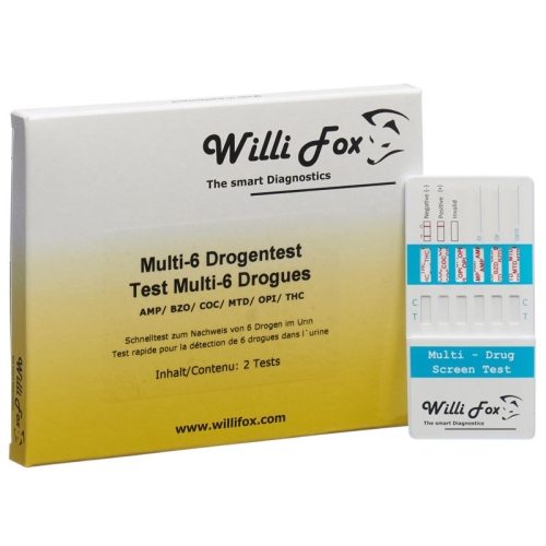 Willi Fox drug test Multi 6 drug urine 2 pcs