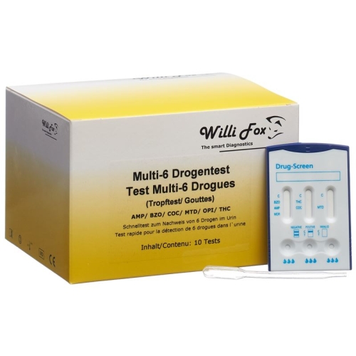 Willi Fox drug test Multi 6 drug urine 10 pcs