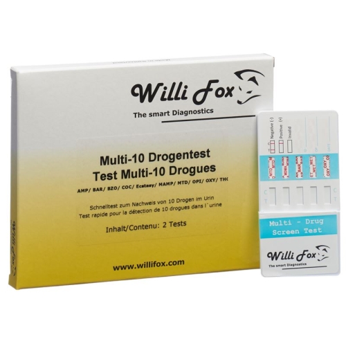 Willi Fox Drug Test Multi 10 drugs Urine 2 pcs