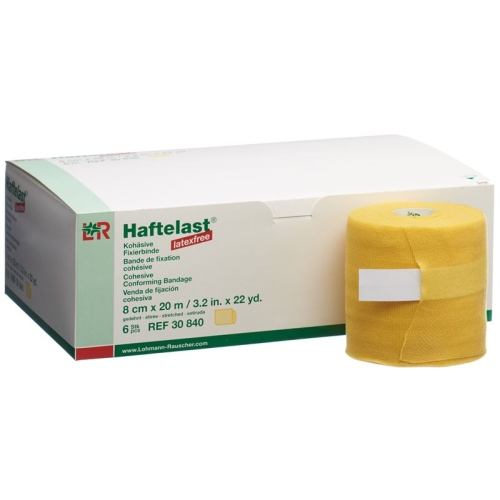 Exemplary load latex-free cohesive bandage 8cmx20m yellow 6 pcs