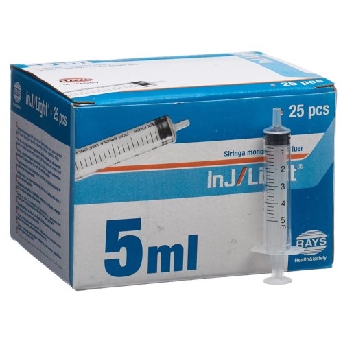 inj / light 5ml disposable syringe 3 parts 25 pcs
