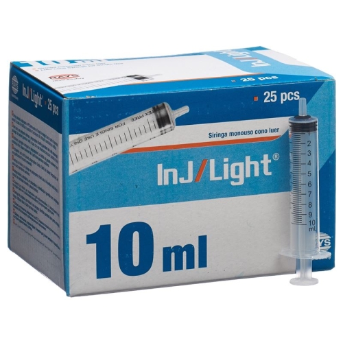 inj / light 10ml disposable syringe 3 parts 25 pcs