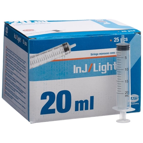 inj / light 20ml disposable syringe 3 parts 25 pcs