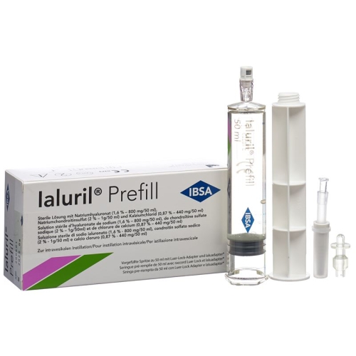 Ialuril prefill with luer lock adapter and Ialuadapter Fertspr 50 ml