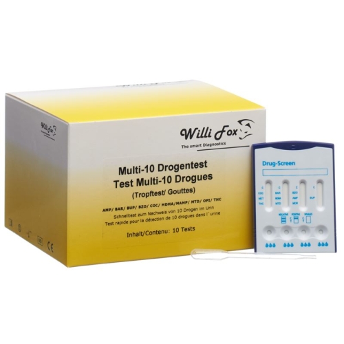 Willi Fox Drug Test Multi 10 drug urine dripping test 10 pcs