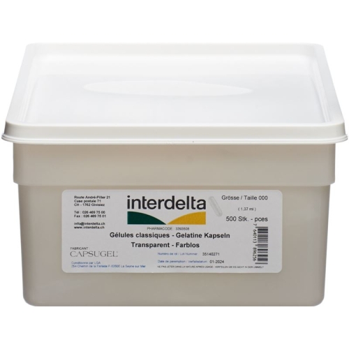 Gelatine Kapseln 000 Transparent Interdelta 500 Stück buy online