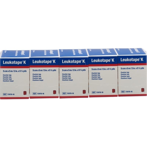 Leukotape K Pflasterbinde 5mx5cm Rot 5 Stück buy online