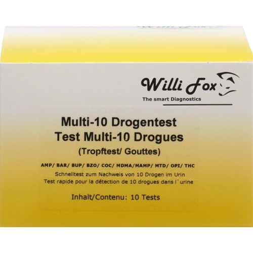 Willi Fox Drug Test Multi 10 drugs Urine 10 pcs